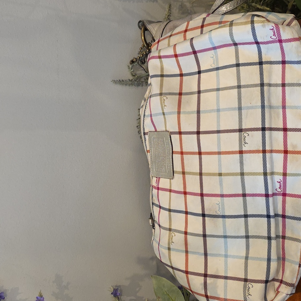 Coach Bleecker Pewter/Silver Metallic Featuring Tattersall Lining - Picture 13 of 14